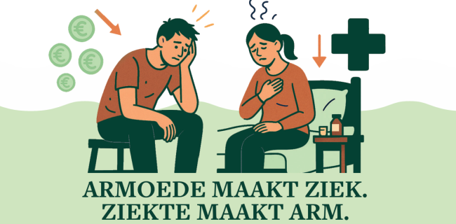 tekening arm maakt ziek, ziekte maakt arm